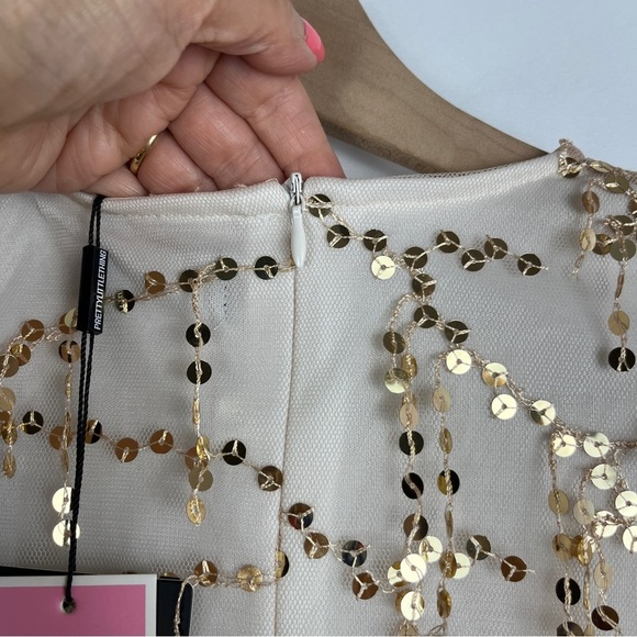 NWT Pretty Little Thing Rose Gold Cream Sequin Mini Dress US 4 HOCO Prom Party - Picture 11 of 12